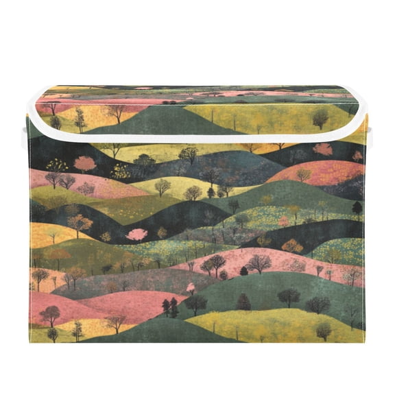 Storage Box With Lid 16.5x12.6x11.8In Foldable Stacked Household Storage Box Colored Hill