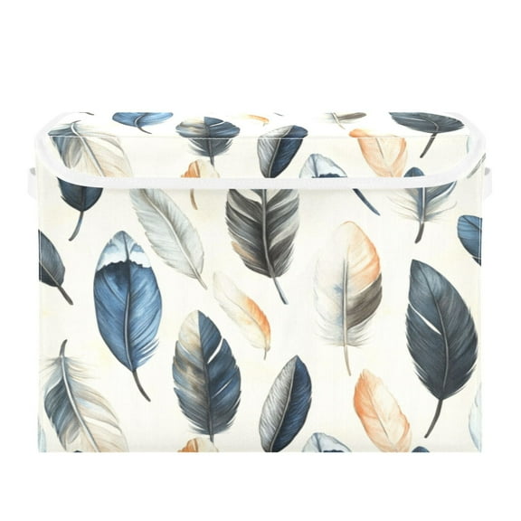 Storage Box With Lid 16.5x12.6x11.8In Foldable Stacked Household Storage Box Gray Plumage