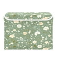 thumbnail image 1 of Storage Box With Lid 16.5x12.6x11.8In Foldable Stacked Household Storage Box Green Background Flower, 1 of 7