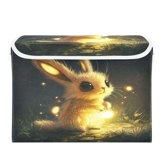 Storage Box With Lid 16.5x12.6x11.8In Foldable Stacked Household Storage Box Little Yellow Elf