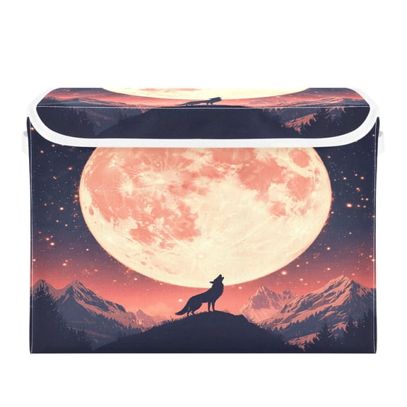 Storage Box With Lid 16.5x12.6x11.8In Foldable Stacked Household Storage Box Lone Wolf