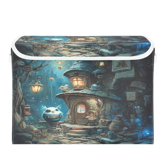 Storage Box With Lid 16.5x12.6x11.8In Foldable Stacked Household Storage Box Magic House