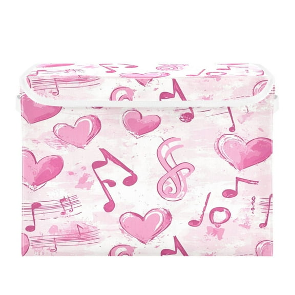 Storage Box With Lid 16.5x12.6x11.8In Foldable Stacked Household Storage Box Musical Element