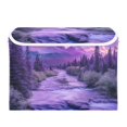 thumbnail image 1 of Storage Box With Lid 16.5x12.6x11.8In Foldable Stacked Household Storage Box Purple Forest, 1 of 7