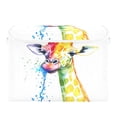 thumbnail image 1 of Storage Box With Lid 16.5x12.6x11.8In Foldable Stacked Household Storage Box Rainbow Pretty Giraffe, 1 of 7