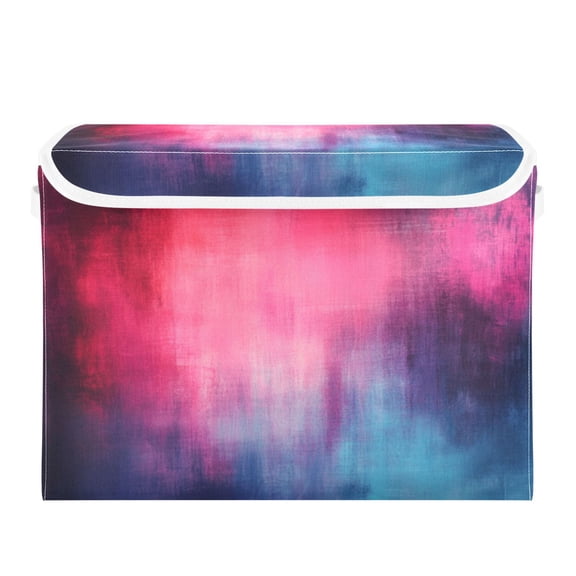 Storage Box With Lid 16.5x12.6x11.8In Foldable Stacked Household Storage Box Red and Green Pattern