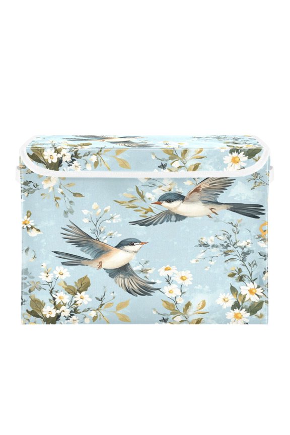 Storage Box With Lid 16.5x12.6x11.8In Foldable Stacked Household Storage Box Super Beautiful Bird