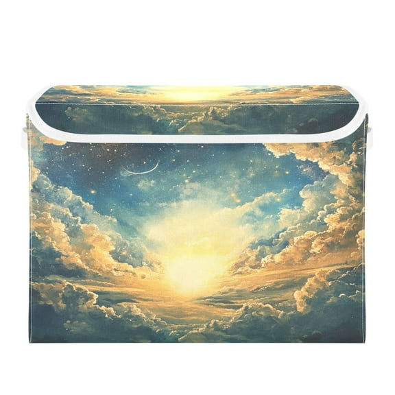 Storage Box With Lid 16.5x12.6x11.8In Foldable Stacked Household Storage Box Super Beautiful Cloud
