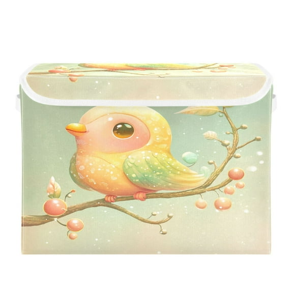 Storage Box With Lid 16.5x12.6x11.8In Foldable Stacked Household Storage Box Super Cool Bird