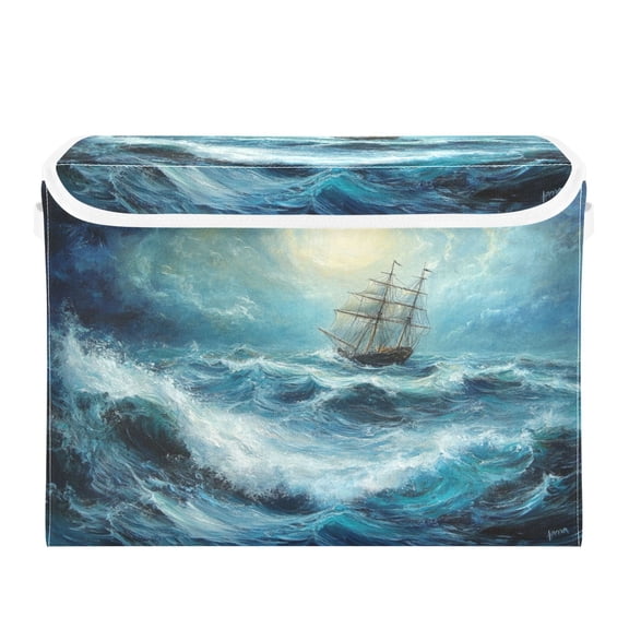 Storage Box With Lid 16.5x12.6x11.8In Foldable Stacked Household Storage Box Super Cool Ship