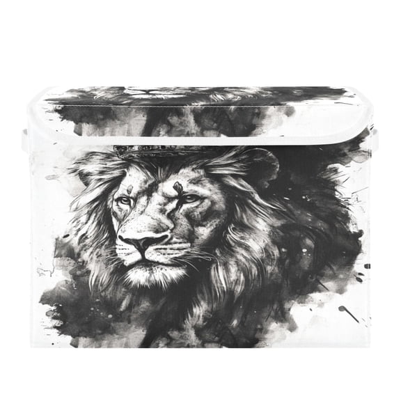 Storage Box With Lid 16.5x12.6x11.8In Foldable Stacked Household Storage Box The Lion King