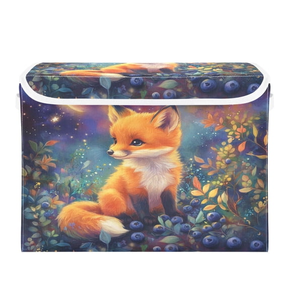 Storage Box With Lid 16.5x12.6x11.8In Foldable Stacked Household Storage Box The Little Orange Fox