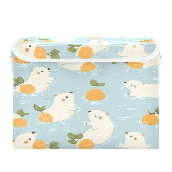Storage Box With Lid 16.5x12.6x11.8In Foldable Stacked Household Storage Box Wrasse