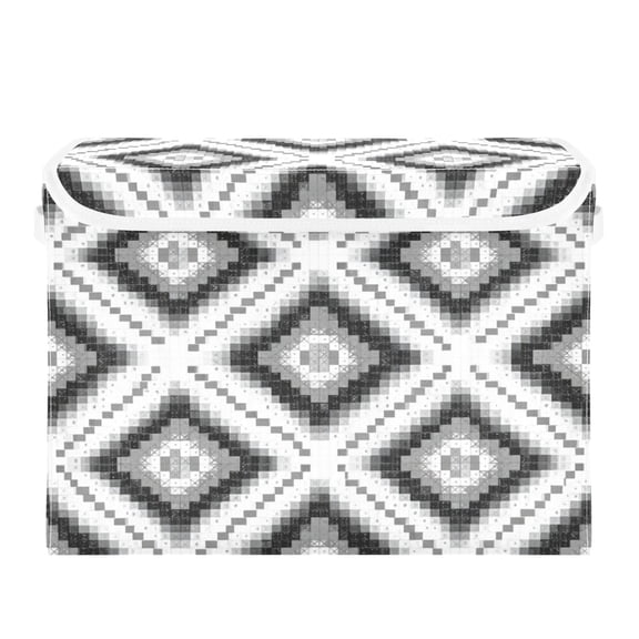 Storage Box With Lid 16.5x12.6x11.8In Lidded Home Storage Bins Foldable Stacked Household Storage Box Black and White Pattern