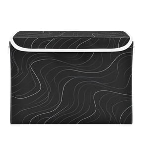 Storage Box With Lid 16.5x12.6x11.8In Lidded Home Storage Bins Foldable Stacked Household Storage Box Flat Geometric Vector