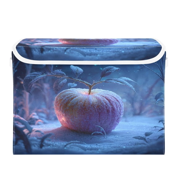 Storage Box With Lid 16.5x12.6x11.8In Lidded Home Storage Bins Foldable Stacked Household Storage Box Frozen Apple
