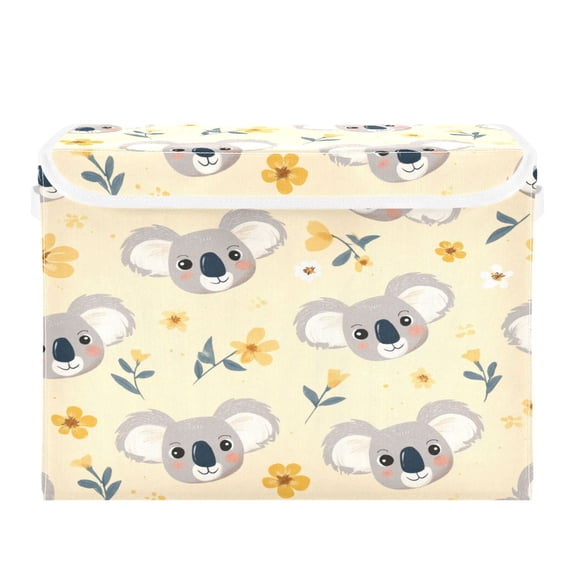 Storage Box With Lid 16.5x12.6x11.8In Lidded Home Storage Bins Foldable Stacked Household Storage Box Koala Bears Digital Pattern