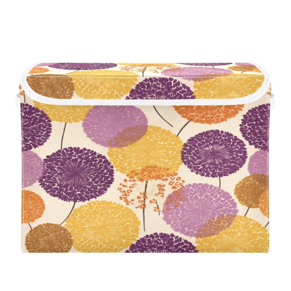 Storage Box With Lid 16.5x12.6x11.8In Lidded Home Storage Bins Foldable Stacked Household Storage Box Mid-century Modern Color Dots