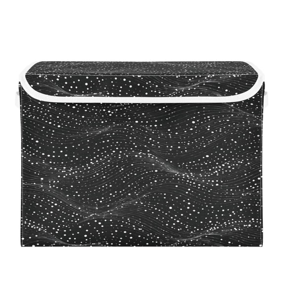 Storage Box With Lid 16.5x12.6x11.8In Lidded Home Storage Bins Foldable Stacked Household Storage Box Seamless Pattern Glittering