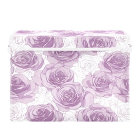 Storage Box With Lid 16.5x12.6x11.8In Lidded Home Storage Bins Foldable Stacked Household Storage Box Vector Illustration Rose