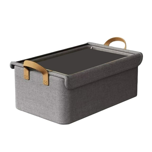 Storage Box With Lid, Foldable Design And Cloth Material For Clothes, Wardrobe And Organization, 18.5X11.02X7.87In, 0.99Lb