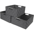 thumbnail image 1 of Storage Box Woven Basket Bin Container Tote Cube Organizer Shelf Organizer with Built-in Carry Handles Grey, 1 of 5