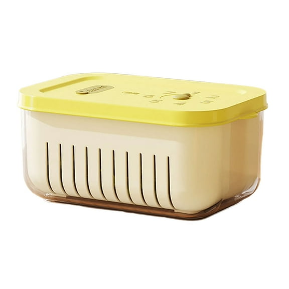 Storage Box for Fruits and Veggies Food Preservation Case with Drain Basket