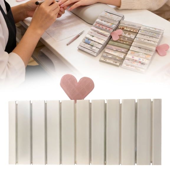 Storage Box for Nail Art Transfer Foil Clear Plastic Organizer with 10 Slots & Pull-and-Cut System