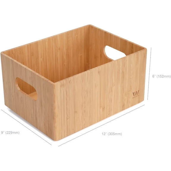 Storage Box with Lid, 12x9x6 Inch Bin w/Handles for Clothes Shoes Crafts Closet Office Shelf