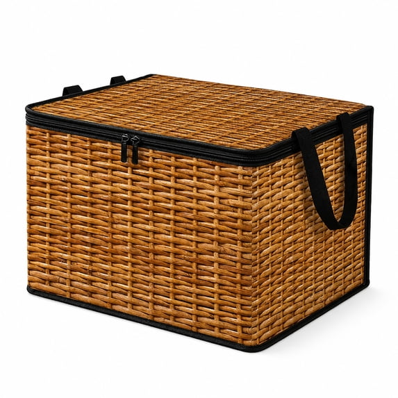 Storage Box with Lid and Handles for Organizing Clothing, Toys and Household Items