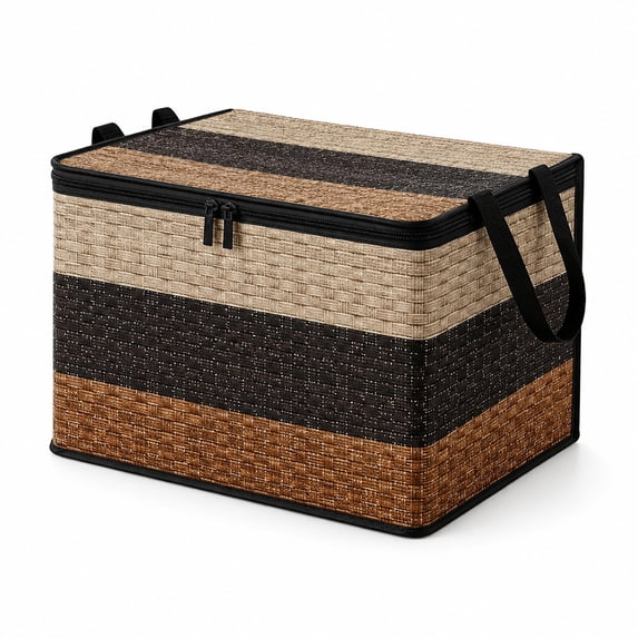 Storage Box with Lid and Handles for Organizing Clothing, Toys and Household Items