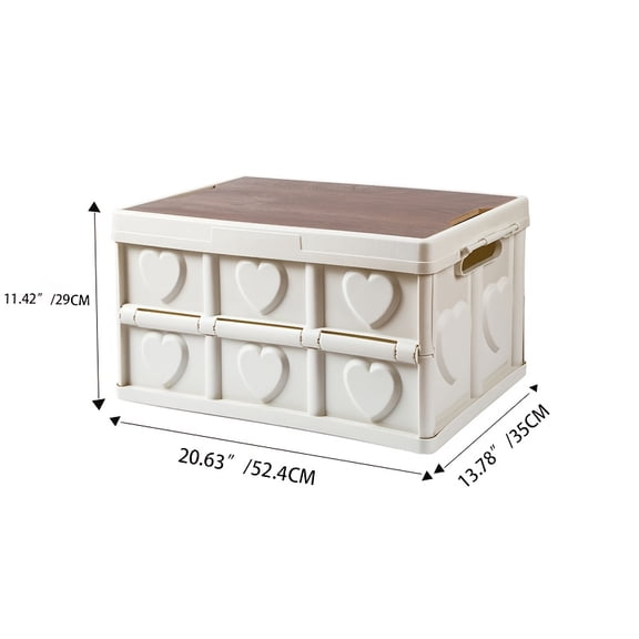 Storage Box with Lid for Office Supplies, Collapsible Plastic Organizer, White, 2 Sizes