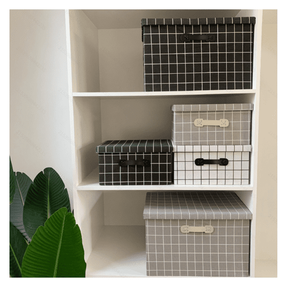 Storage Box with PU Handle, 39x27x25cm - Collapsible Organizer Bin for Clothes, Toys, Home Organization - Large Capacity, Durable Plastic Container