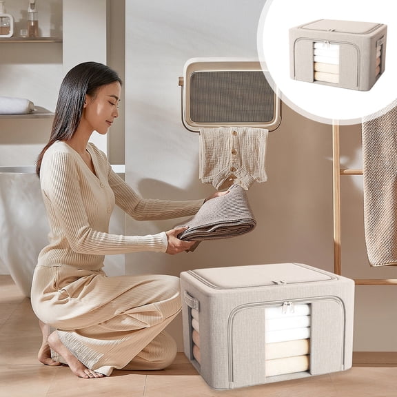 Storage Boxes, Fabric Storage Organizer, Sturdy and Portable with Handles, for Home Closet and Room Organization, Households