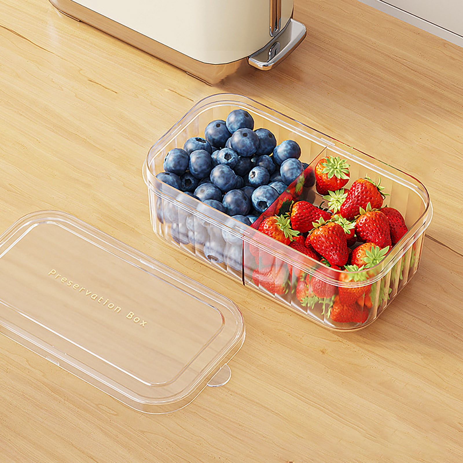 Storage Boxes Kitchen Refrigerator Rectangular Crisper Microwave Heat