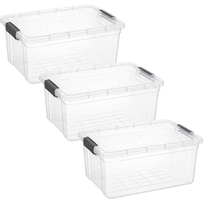 Storage Boxes with Lids - 3-Pack, 21-Quart Clear Storage Boxes, Stackable Plastic Containers - BPA-Free, Non-Toxic and Odorless, Suitable for Home, Office, Dorm Room