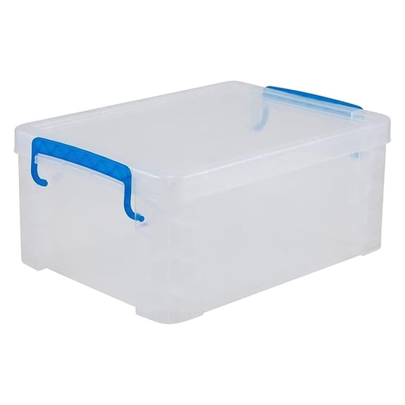 Storage Boxes with Lids - Super Stacker Snap Lid Container - Clear Plastic Organizer Bins for Clothes, Toys, Seasonal Items - Heavy Duty Stackable Storage, 1-Pack