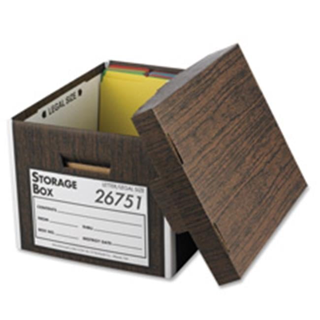 Woodgrain Corrugated Cardboard Storage Boxes with Lift-Off Lid - 12 Count