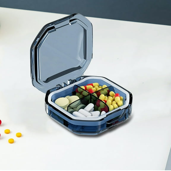 Storage Boxes For Organizing Storage Boxes Sturdy Waterproof Travel Size Tablet Box 4 Compartments Small Pharmaceutical Or Small Jewelry Mini Container Gray Blue Green