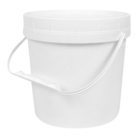Storage Bucket, WEIWEIGG 5L Plastic Bucket with Lid 5 Liter Sealed Round Container with Handle for Paint and Industrial Storagetravel White