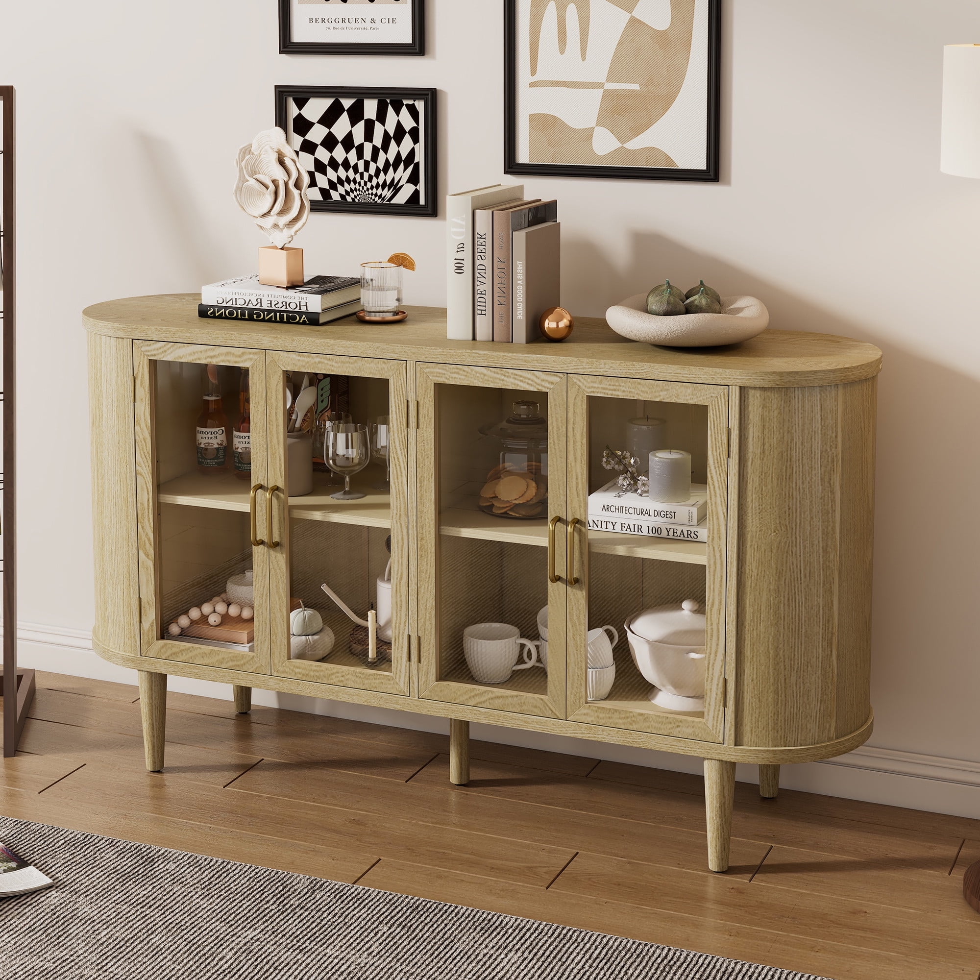 Storage Buffet Cabinet, 52'' X 15.7'' X 32'' Sideboard Buffet