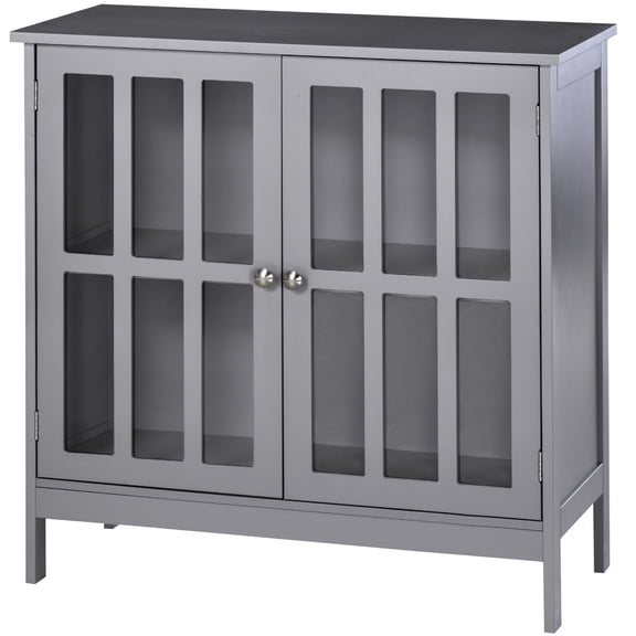 Storage Buffet, Gray Sideboard With 2 Doors. For Kitchen, Living Room. Ample Space, Material. 31.5" Length X 14.25" Width Height Buffet Gray, 2-door Unit. Built Robust , Adds Options