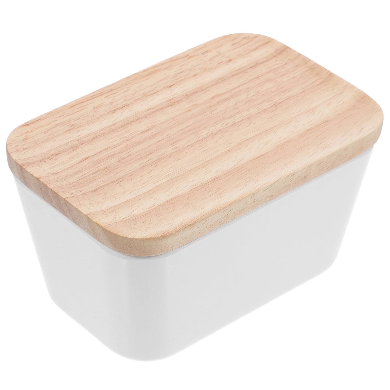 OUNONA Wooden Butter Keeper Box for Refrigerator 1 Set Convenient