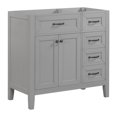 thumbnail image 1 of Storage Cabinet with 2 Doors and 5 Drawers, Bathroom Vanity with Wood Frame and Slide Rail, Freestanding Bathroom Vanity with MDF Boards and Handles for Home,Bathroom, 1 of 9