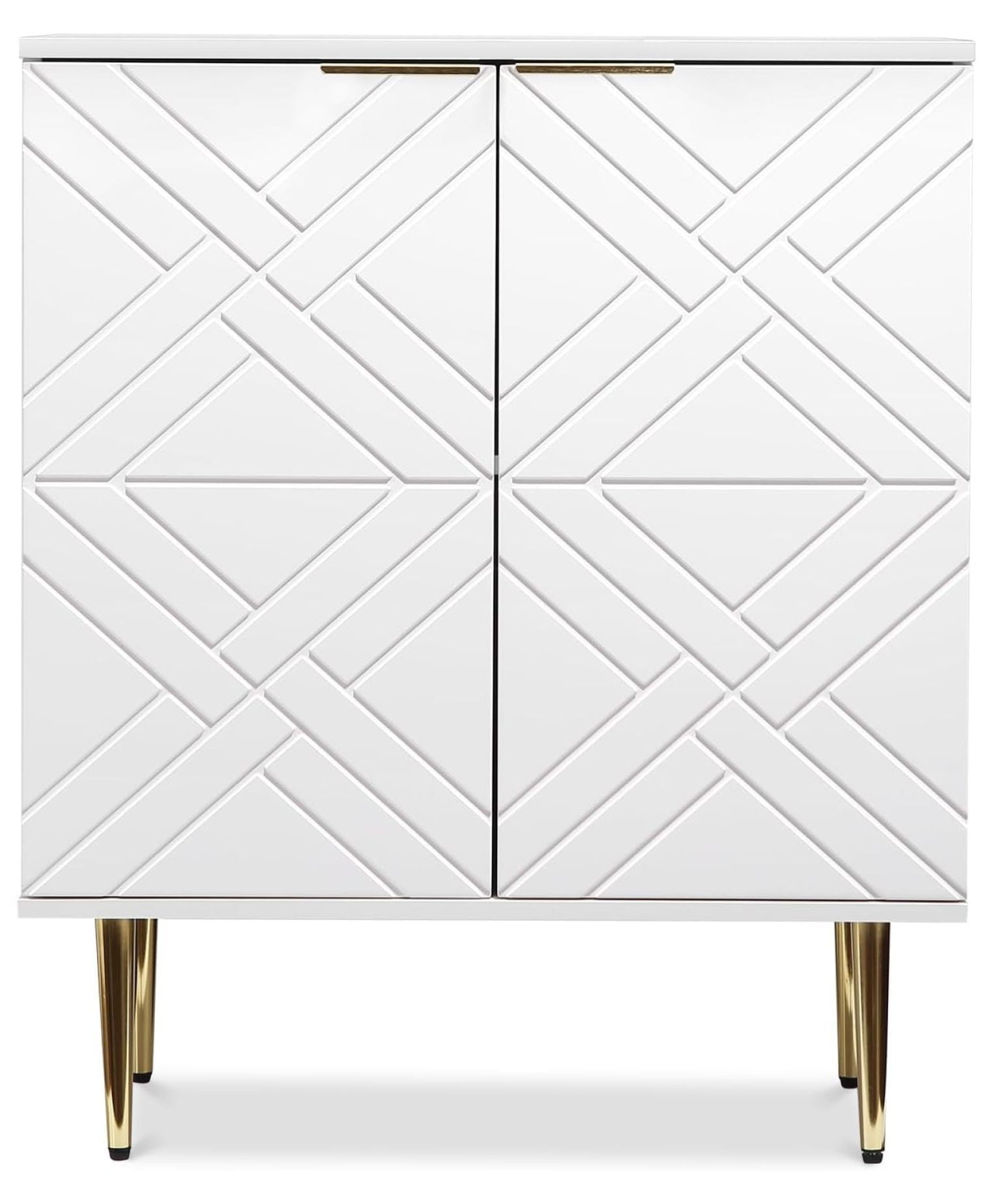 Storage Cabinet with 2 Doors, Modern Sideboard Cabinet with Decorative ...