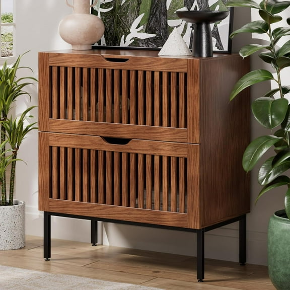 Storage Cabinet,28 Inch Farmhouse Buffet Cabinet with Metal Base and Storage Cabinets,Sideboard Coffee Bar for Kitchen,Dining Room,Living Room,Rustic Brown