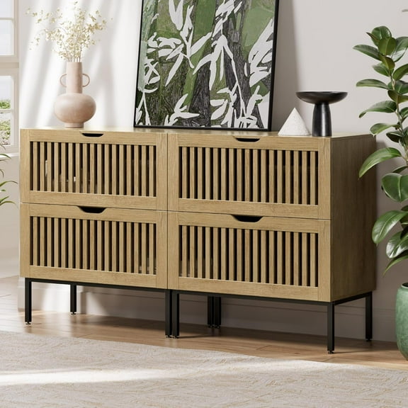 Storage Cabinet,55" Farmhouse Buffet Cabinet with Metal Base and Storage Cabinets,Sideboard Coffee Bar Cabinet for Kitchen,Dining Room,Living Room,Oak