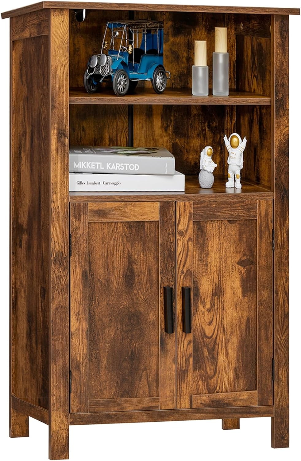Storage Cabinet with Adjustable Shelves, Retro Floor Storage Cabinet ...