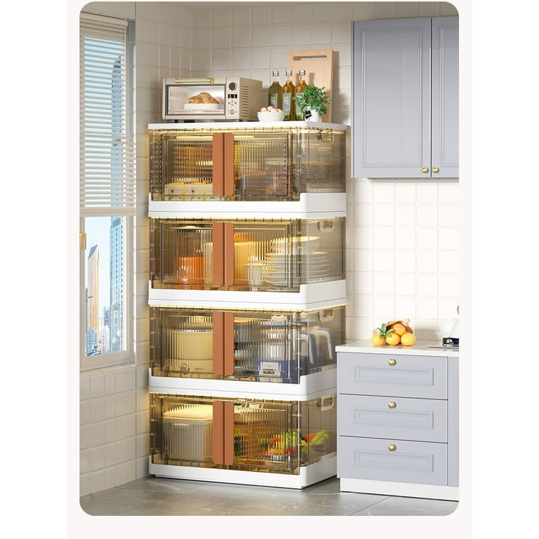 Kitchen Storage Boxes, Plastic Organizers For Bathroom,desk,cupboard And  Table Surface (transparent)a Total Of One10*12.5*13cm