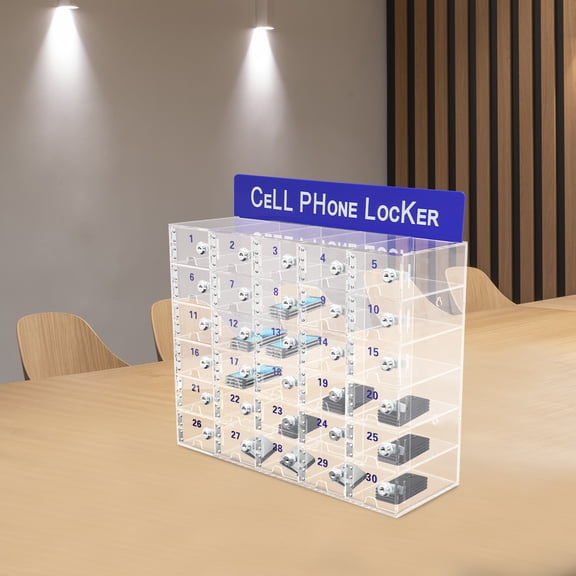 Storage Cabinet for Cell Phones, 30-Compartments Cell Phone Lock Box, Lockable Cell Phone Storage Cabinet for classrooms, offices, meeting rooms, training center